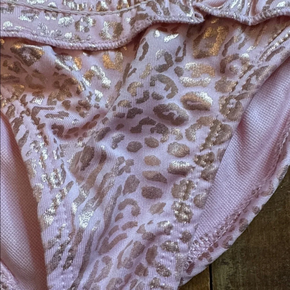 Vince Camuto Pink Smocked Bikini Set 3T leopard gold beach vacation summer